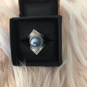 Cultured pearl ring